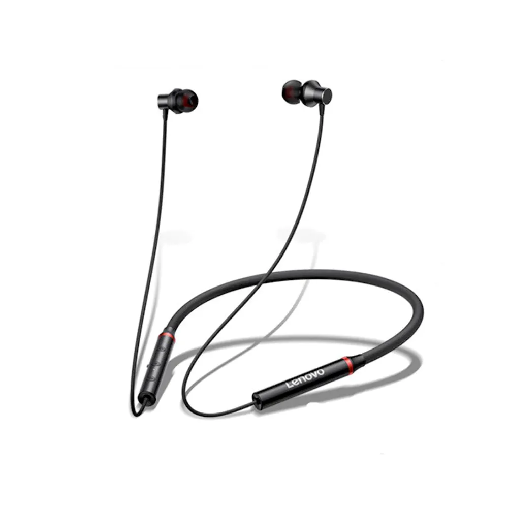 Lenovo HE05X Bluetooth 5.0 Neckband Earphones – Magnetic Sports Wireless Headset with IPX5 Waterproof Design & Long Battery Life (Black)