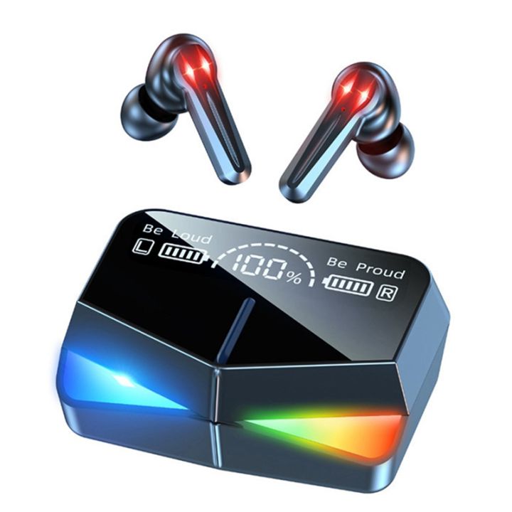 M28 TWS Bluetooth 5.1 Wireless Gaming Earbuds | Dual Mode (Game & Music) | Low Latency | LED Digital Display | RGB Lights | 2000mAh Battery | Smart Touch Control
