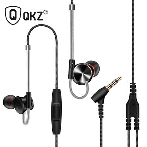 QKZ DM10 HiFi In-Ear Earphones | Zinc Alloy Metal Wired Headphones | 12mm Dynamic Driver | Deep Bass Stereo Sound | Built-in Mic | Noise Cancelling (Black)